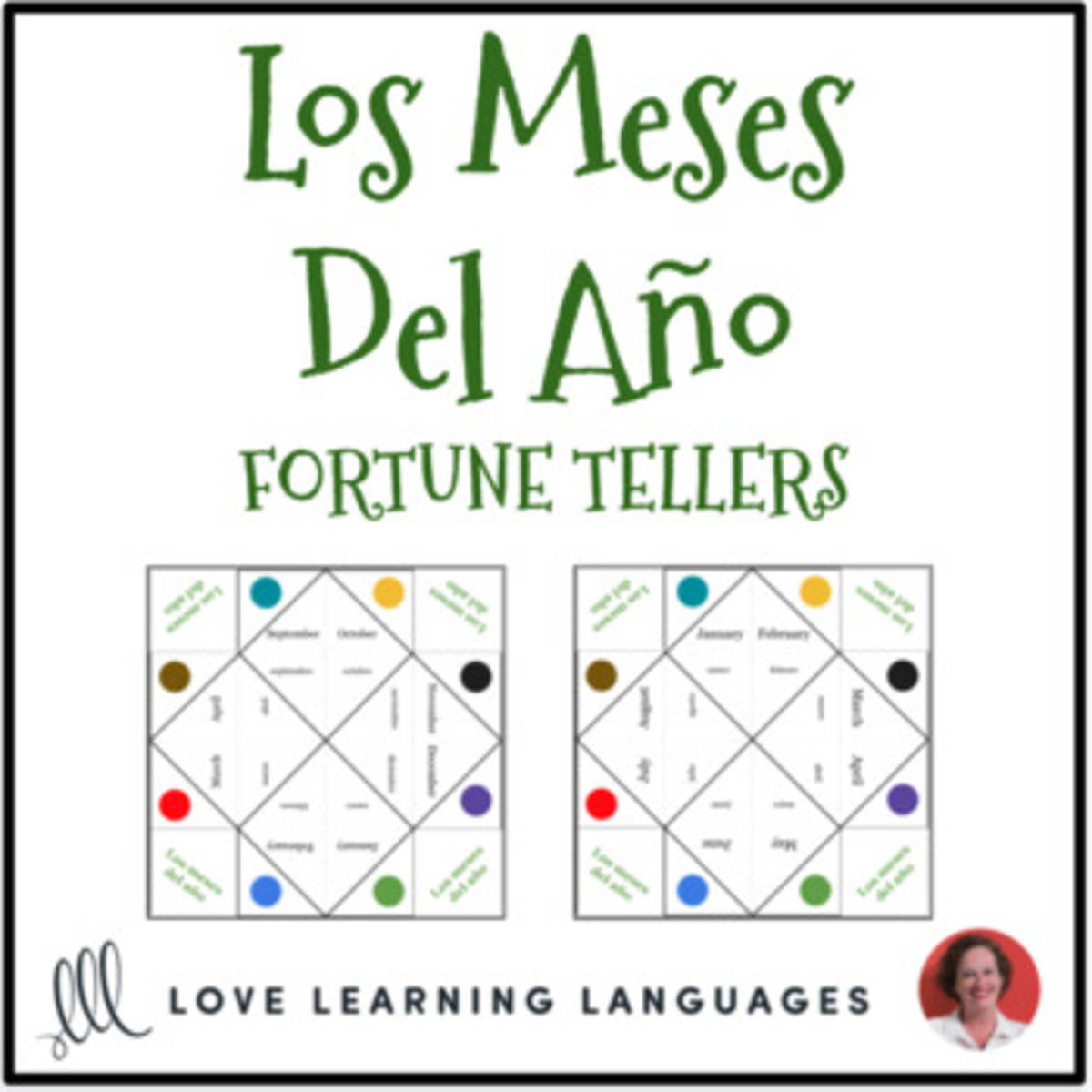 An educational teaching resource from Love Learning Languages entitled Spanish: Months of the Year - Fortune Tellers downloadable at Teach Simple.