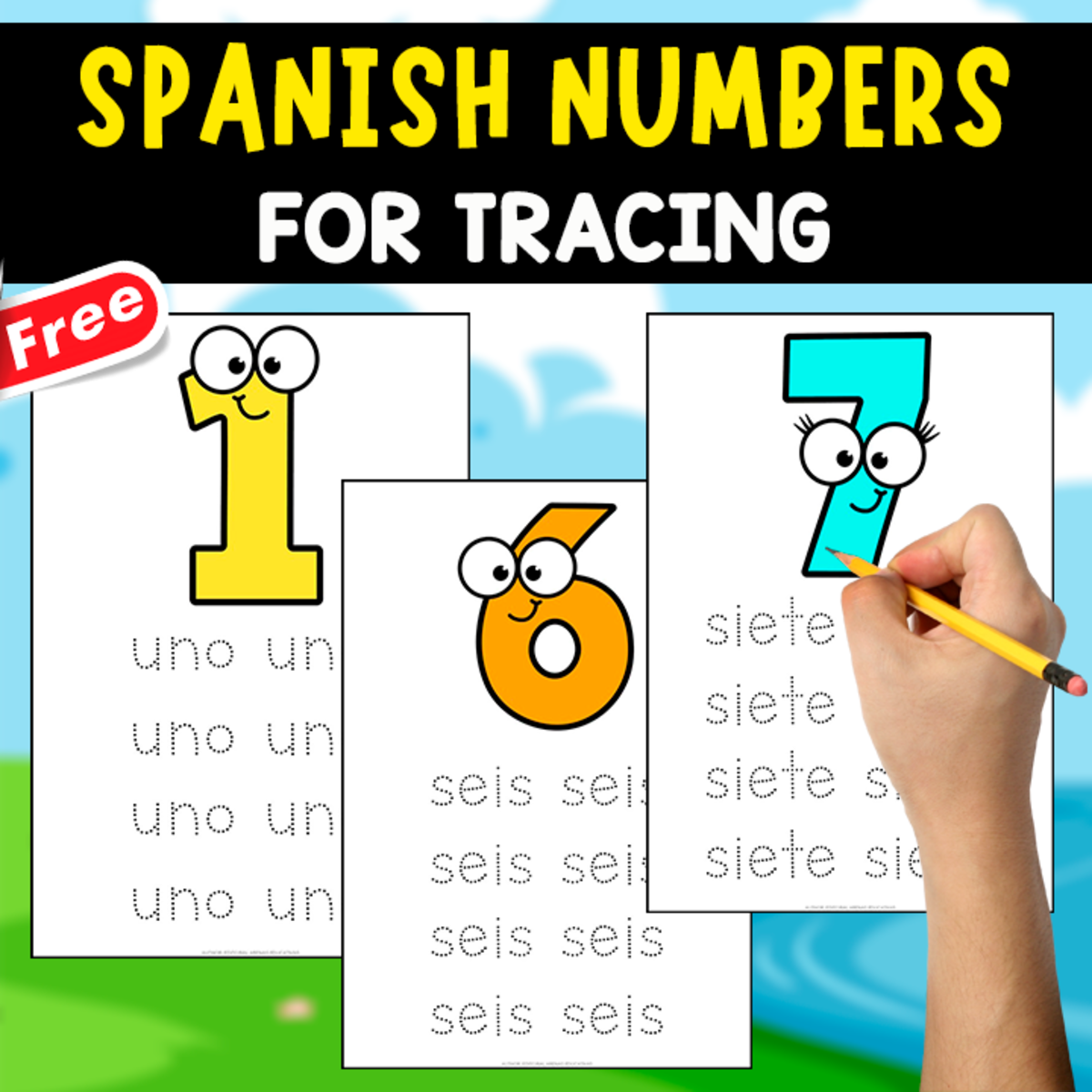 An educational teaching resource from EDITORIAL LAURA EDUCA entitled SPANISH NUMBERS FOR TRACING | 1 TO 10 downloadable at Teach Simple.