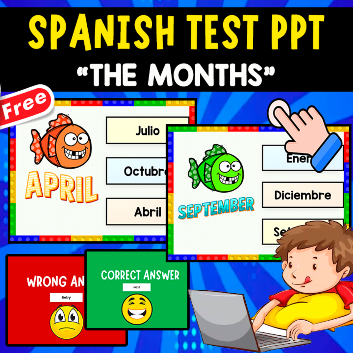 An educational teaching resource from EDITORIAL LAURA EDUCA entitled SPANISH PPT GAME | THE MONTHS | VOCABULARY downloadable at Teach Simple.