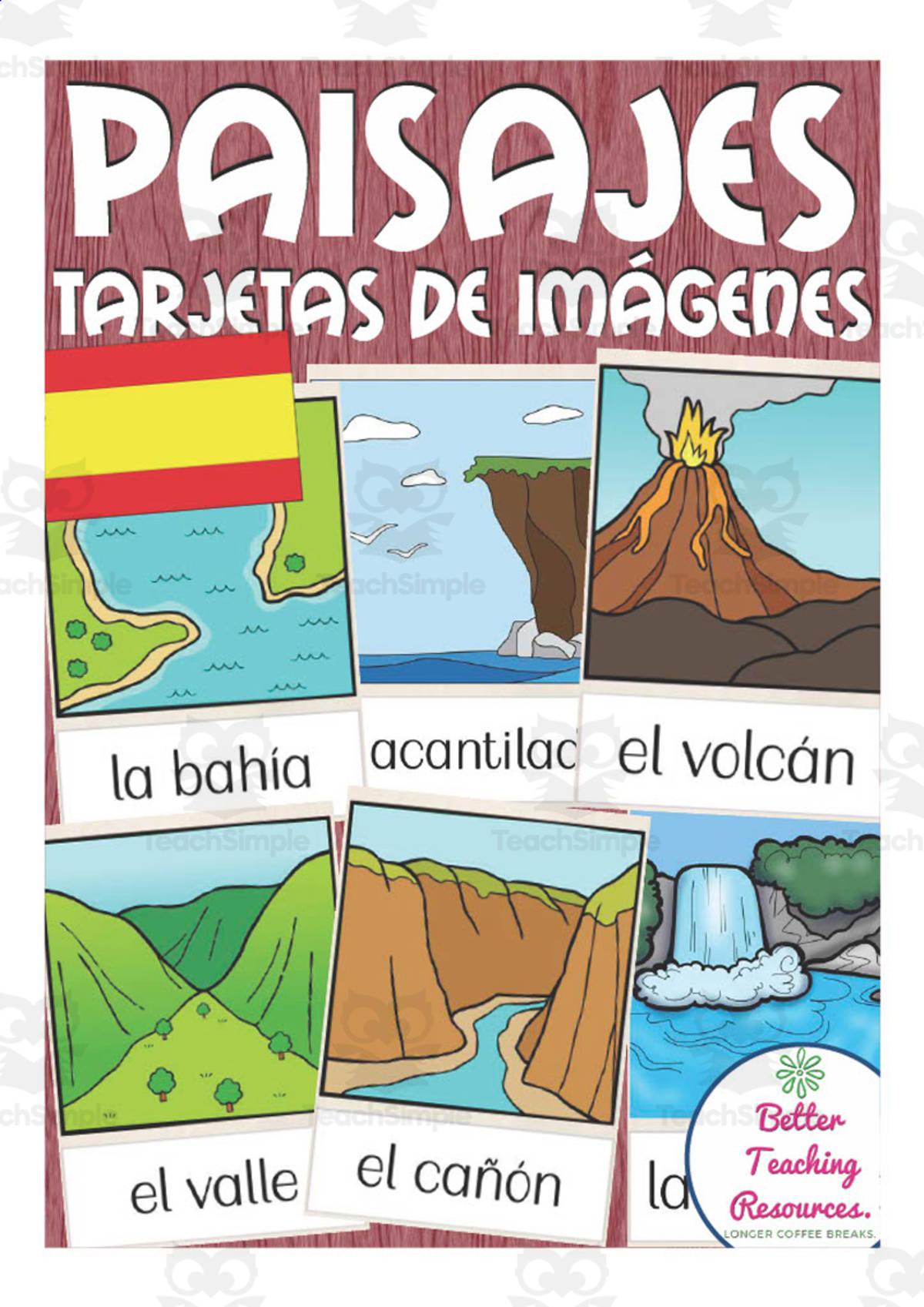 An educational teaching resource from Better Teaching Resources entitled Spanish: Scenery Flash Cards downloadable at Teach Simple.