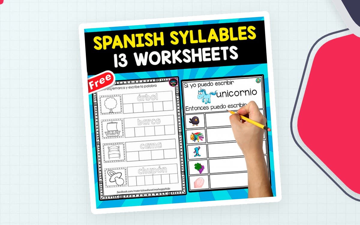An educational teaching resource from EDITORIAL LAURA EDUCA entitled SPANISH SYLLABLES | 13 FREE WORKSHEETS downloadable at Teach Simple.