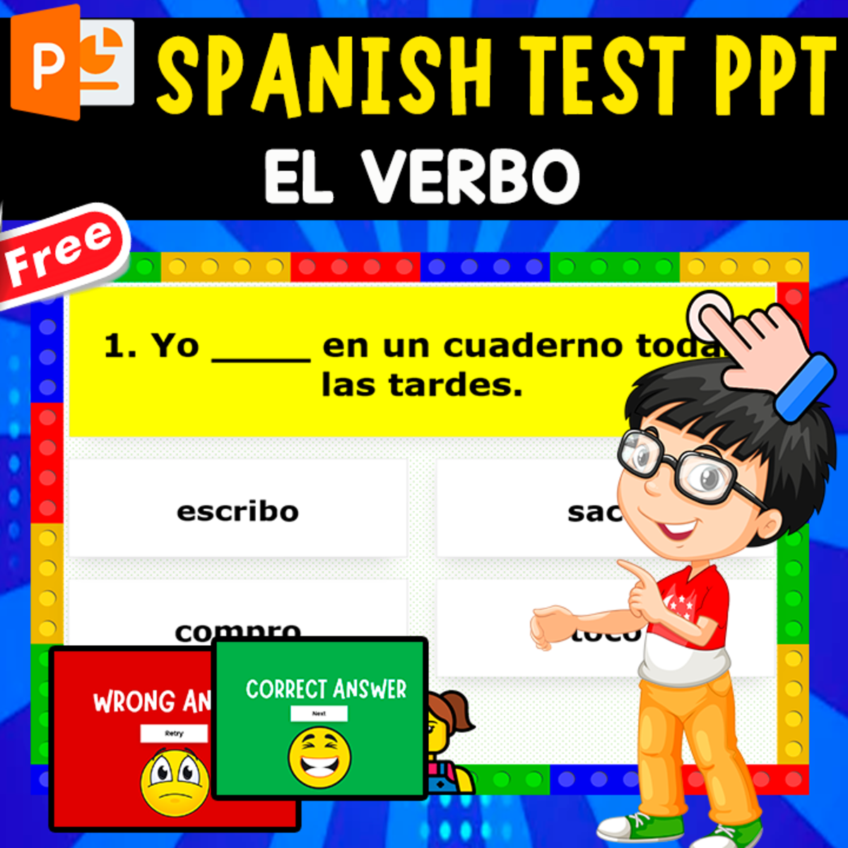 An educational teaching resource from EDITORIAL LAURA EDUCA entitled SPANISH TEST OF THE VERB | 10 EXERCISES downloadable at Teach Simple.