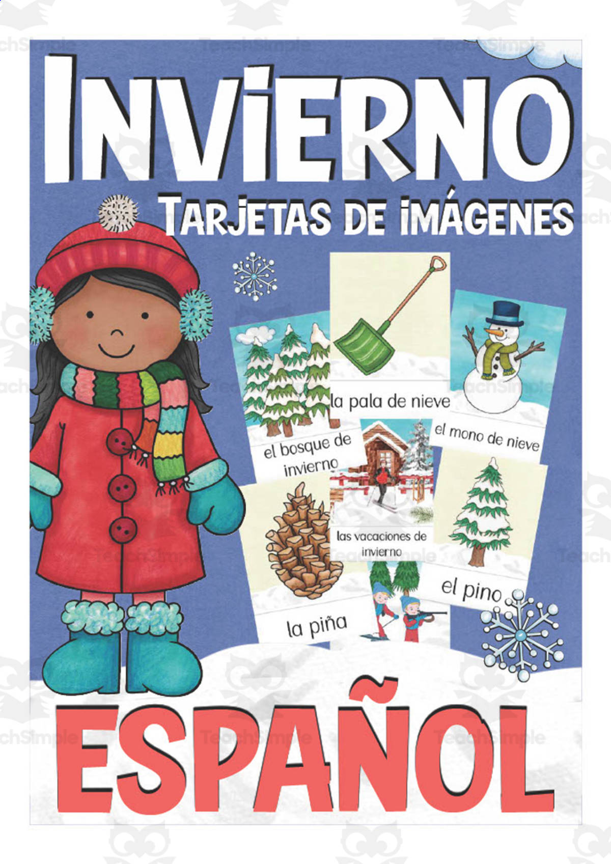 An educational teaching resource from Better Teaching Resources entitled Spanish: Winter Flash Cards downloadable at Teach Simple.