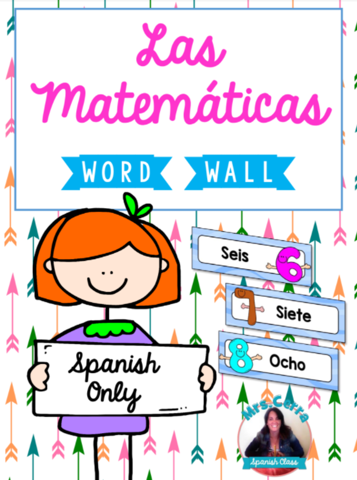An educational teaching resource from Teacher's Clipart entitled Spanish Word Wall Cards - Las Matemáticas downloadable at Teach Simple.
