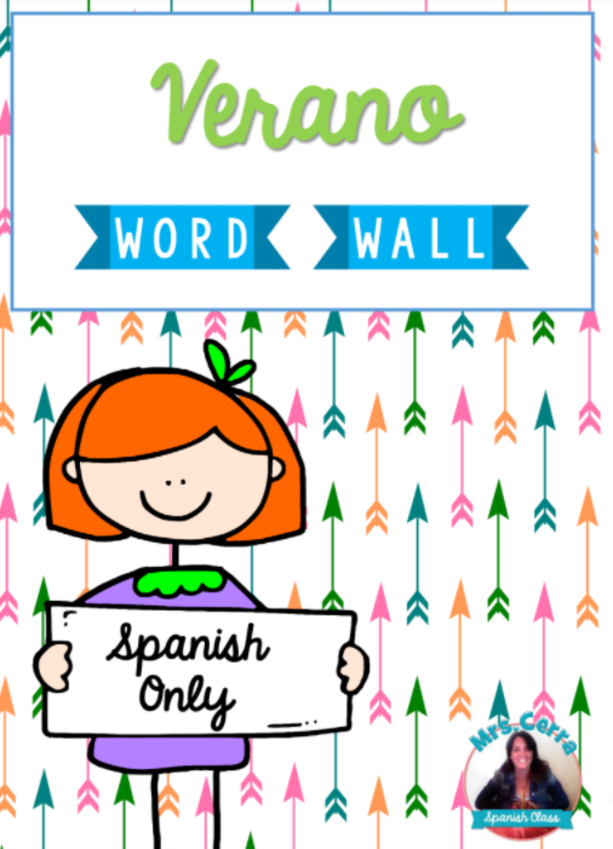 An educational teaching resource from Teacher's Clipart entitled Spanish Word Wall Cards - Verano downloadable at Teach Simple.