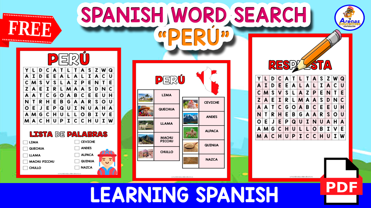 An educational teaching resource from EDITORIAL LAURA EDUCA entitled SPANISH WORDSEARCH GAME | "Perú" downloadable at Teach Simple.