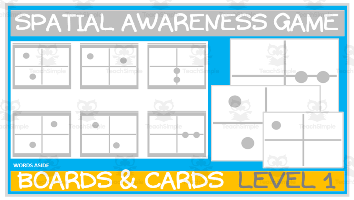 An educational teaching resource from WORDS ASIDE entitled Spatial Awareness Perception Game | LEVEL 1 downloadable at Teach Simple.