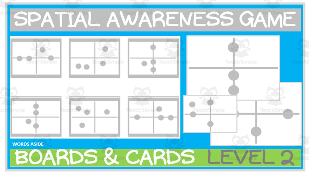An educational teaching resource from WORDS ASIDE entitled Spatial Awareness Perception Game | LEVEL 2 downloadable at Teach Simple.