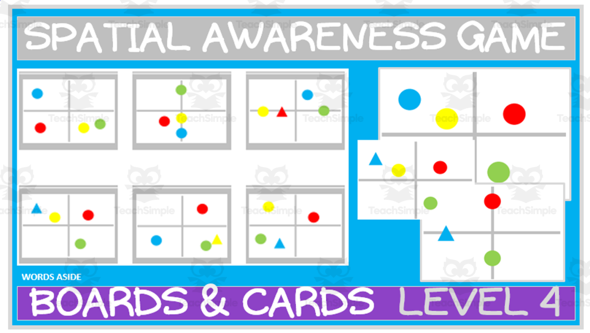 An educational teaching resource from WORDS ASIDE entitled Spatial Awareness Perception Game | LEVEL 4 downloadable at Teach Simple.
