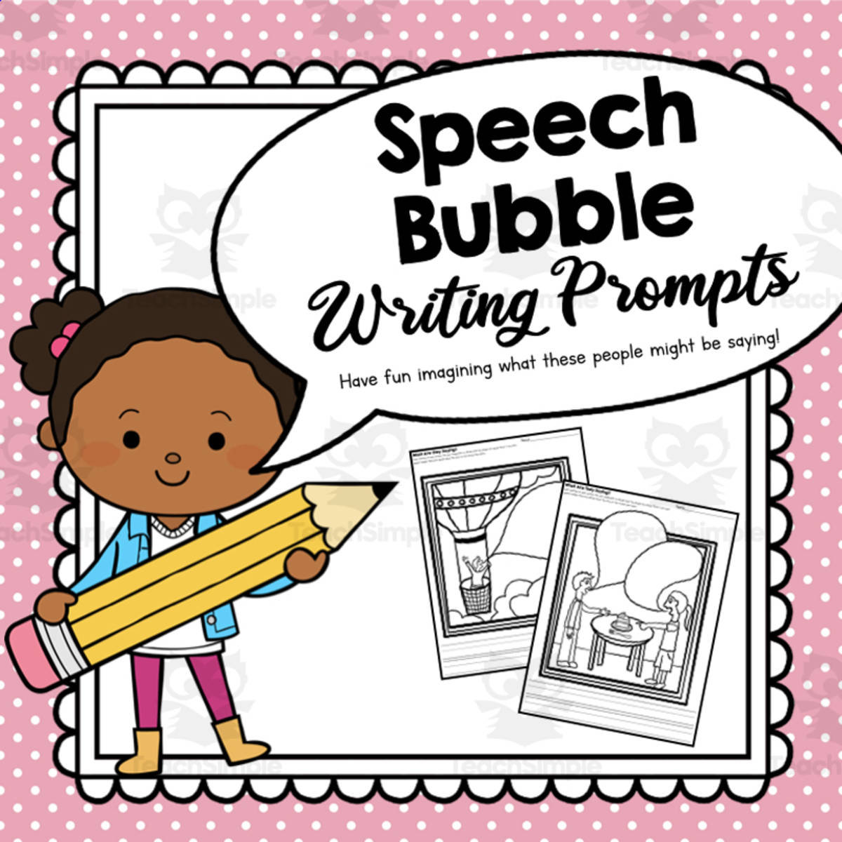 An educational teaching resource from Simply Schoolgirl entitled Speech Bubble Writing Prompts – Beginner Set downloadable at Teach Simple.
