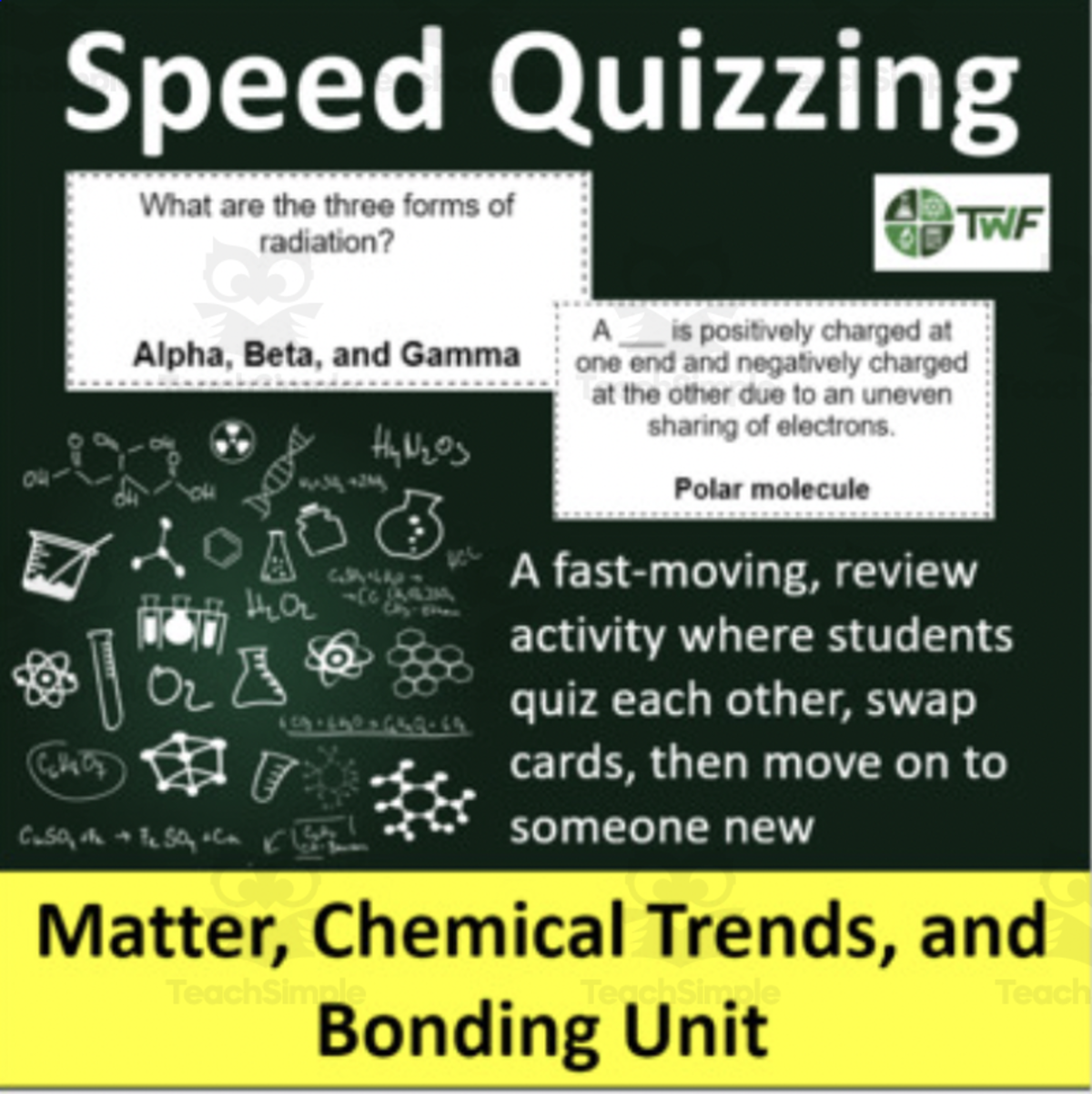An educational teaching resource from Teach With Fergy entitled Speed Quizzing – Matter Mini Unit downloadable at Teach Simple.