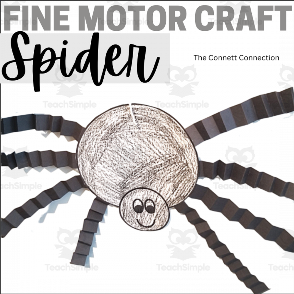 An educational teaching resource from The Connett Connection entitled Spider Craft Template and Directions downloadable at Teach Simple.