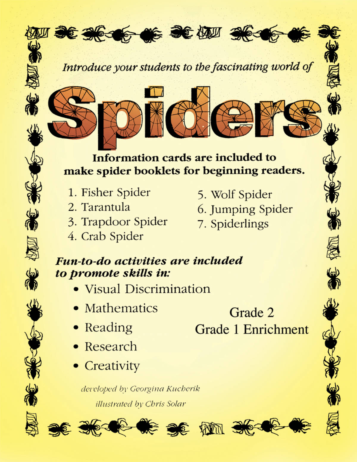 An educational teaching resource from Classroom Complete Press entitled SPIDERS Gr. 1-2 downloadable at Teach Simple.