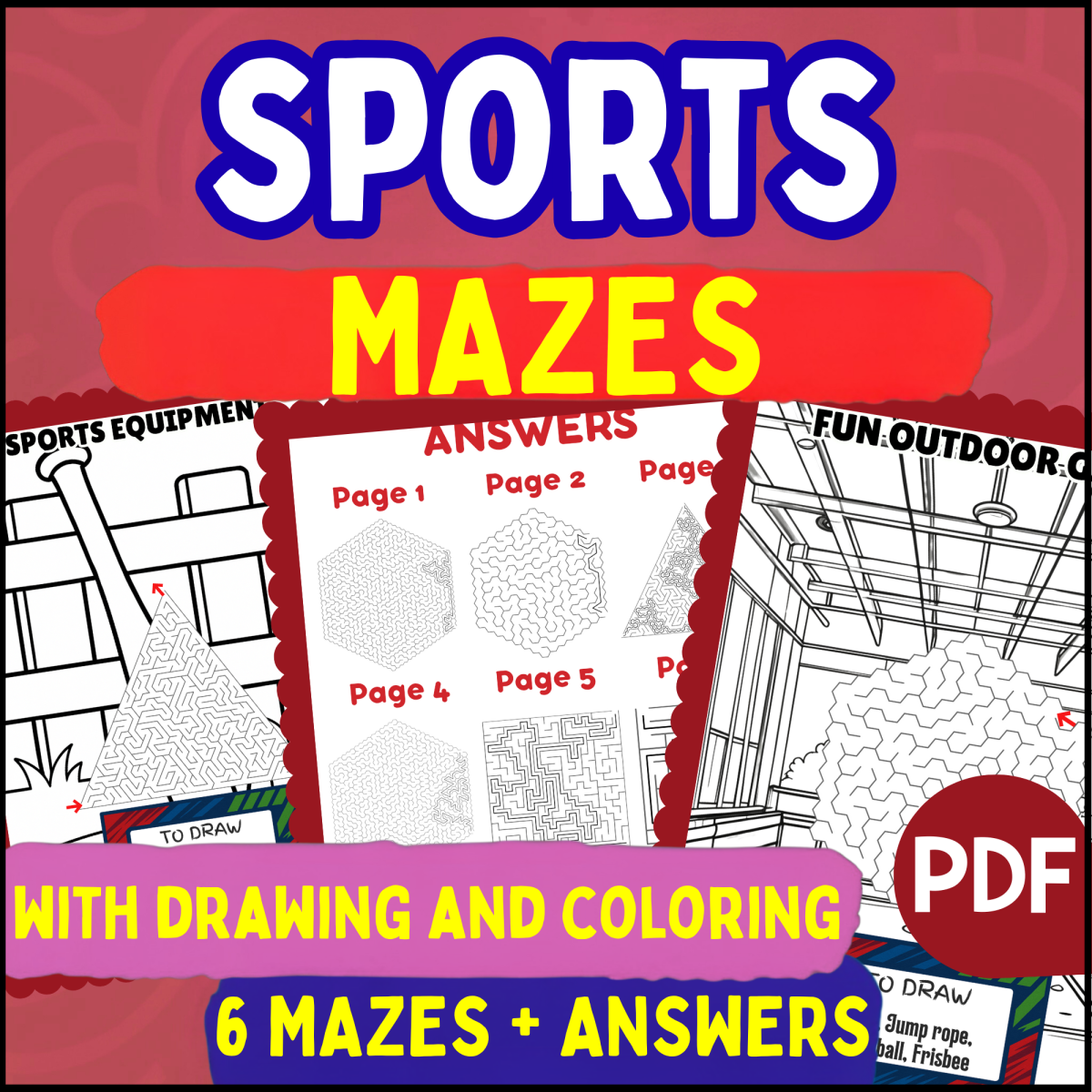 An educational teaching resource from Cored Education entitled Sports Mazes (PDF) downloadable at Teach Simple.