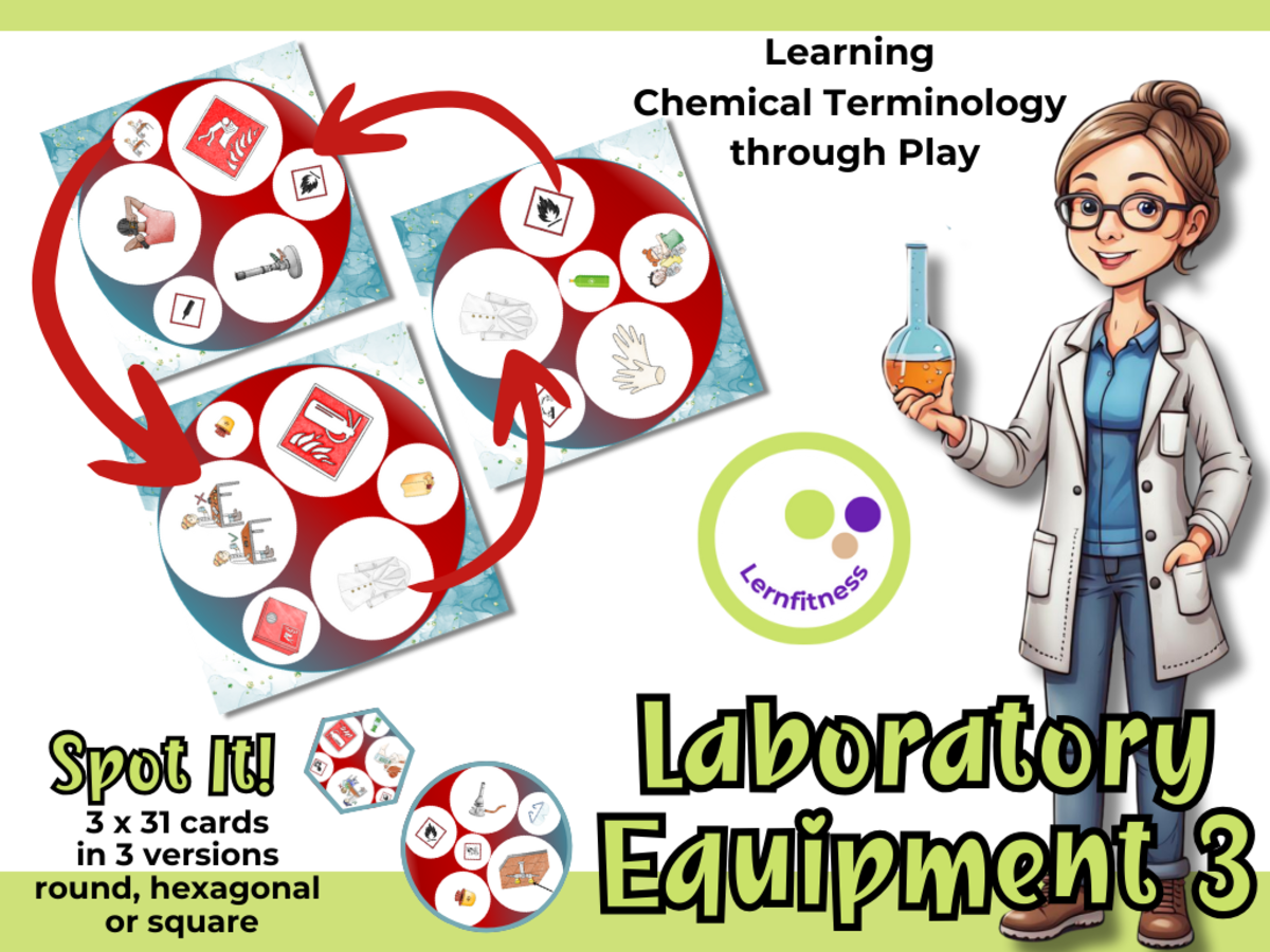 An educational teaching resource from Lernfitness entitled Spot It! β Laboratory Equipment 3 Fun & Engaging Game for Science Lab downloadable at Teach Simple.