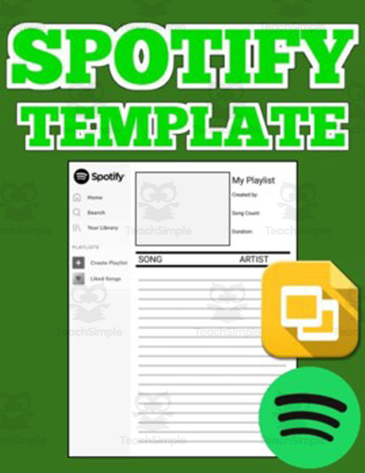 An educational teaching resource from Roombop entitled Spotify Album Review – Editable Writing Template downloadable at Teach Simple.