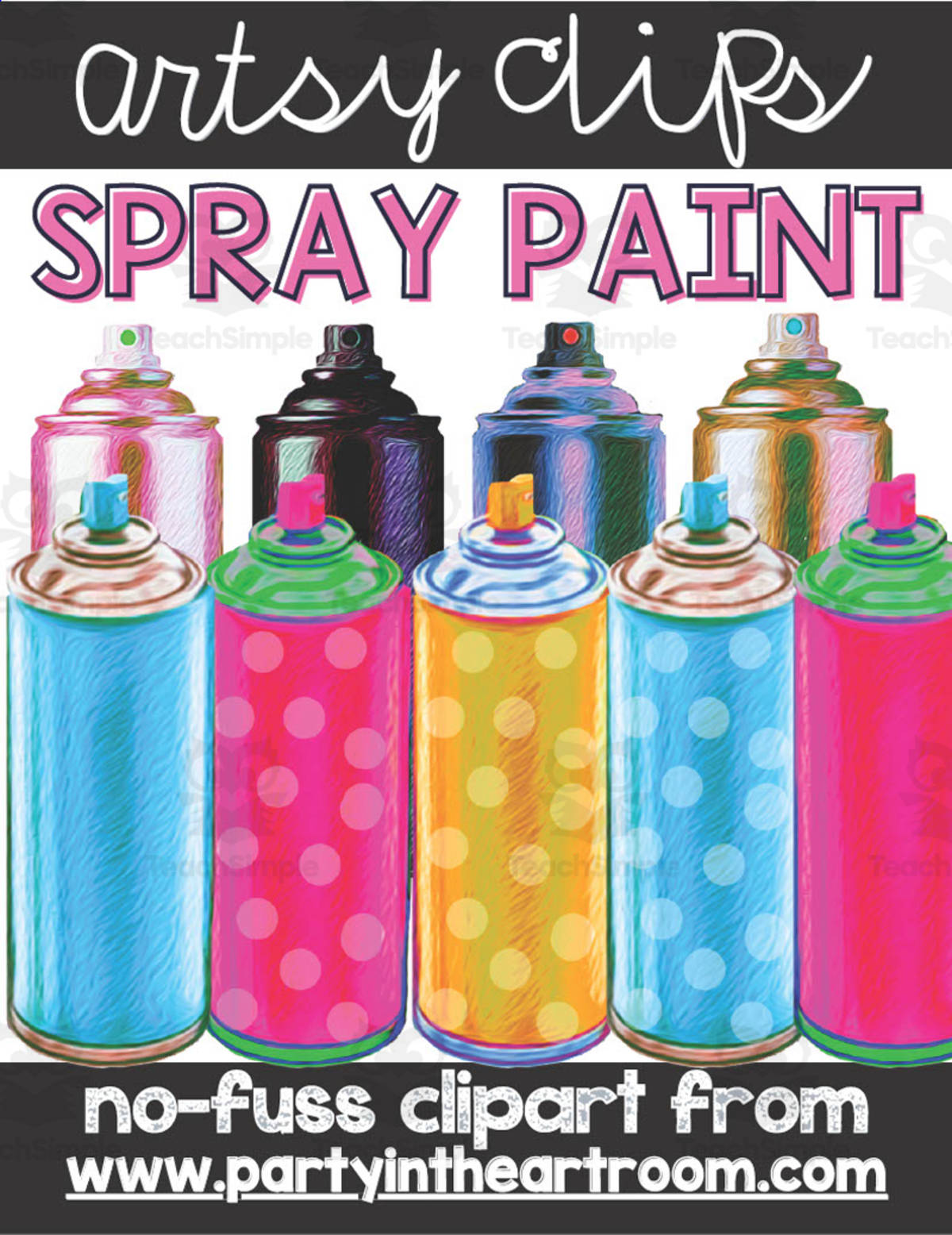 An educational teaching resource from Party in the Art Room - Arts & Crafts for Kids | Arts Integration entitled Spray Paint Clipart downloadable at Teach Simple.