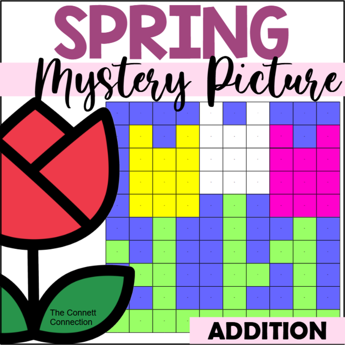 An educational teaching resource from The Connett Connection entitled Spring Addition Mystery Picture downloadable at Teach Simple.