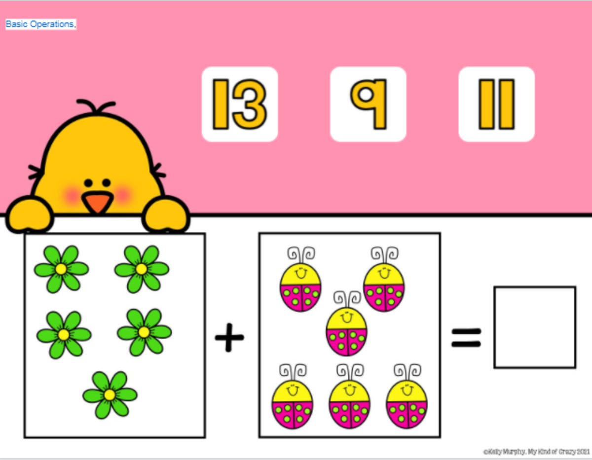 An educational teaching resource from My Kind of Crazy entitled Spring Addition Through 20 Google Slides downloadable at Teach Simple.