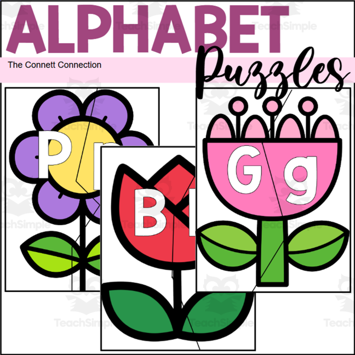 An educational teaching resource from The Connett Connection entitled Spring Alphabet Puzzles downloadable at Teach Simple.
