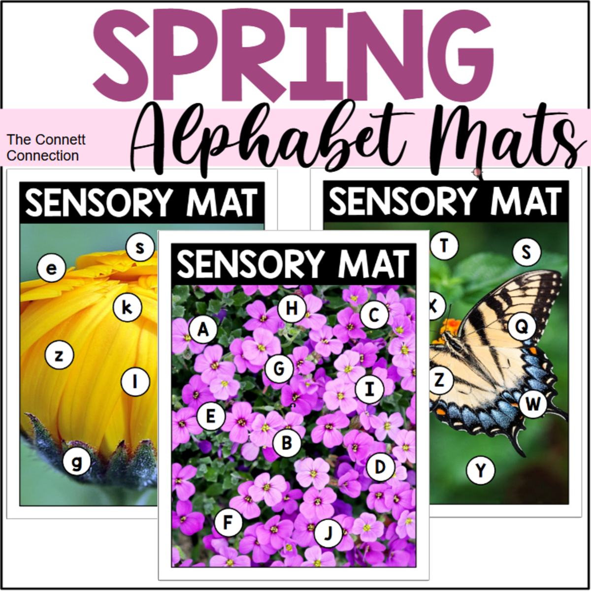An educational teaching resource from The Connett Connection entitled Spring Alphabet Sensory Bin Mats downloadable at Teach Simple.