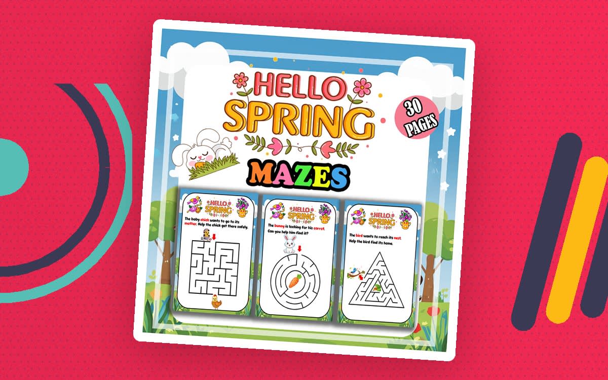 An educational teaching resource from Bambolina55 entitled Spring Break Activities Mazes | Preschool Kindergarten Fine Motor Puzz downloadable at Teach Simple.