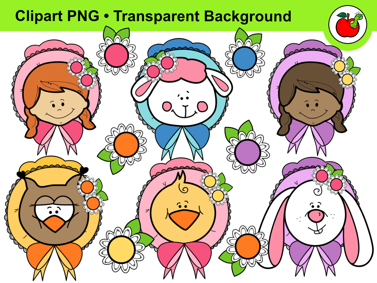 An educational teaching resource from Clipartino entitled Spring Clipart – Kids Clipart, Farm Animals Clipart, Easter Clipart downloadable at Teach Simple.