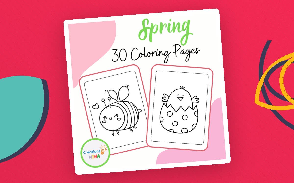 An educational teaching resource from Nena Creations entitled Spring Coloring sheets downloadable at Teach Simple.
