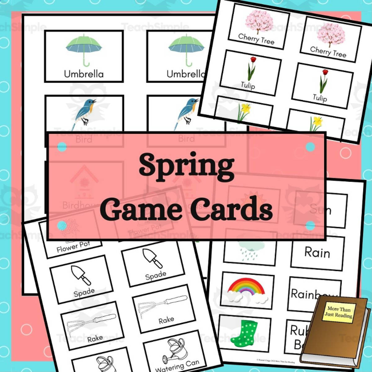 An educational teaching resource from More Than Just Reading entitled Spring Game Cards downloadable at Teach Simple.