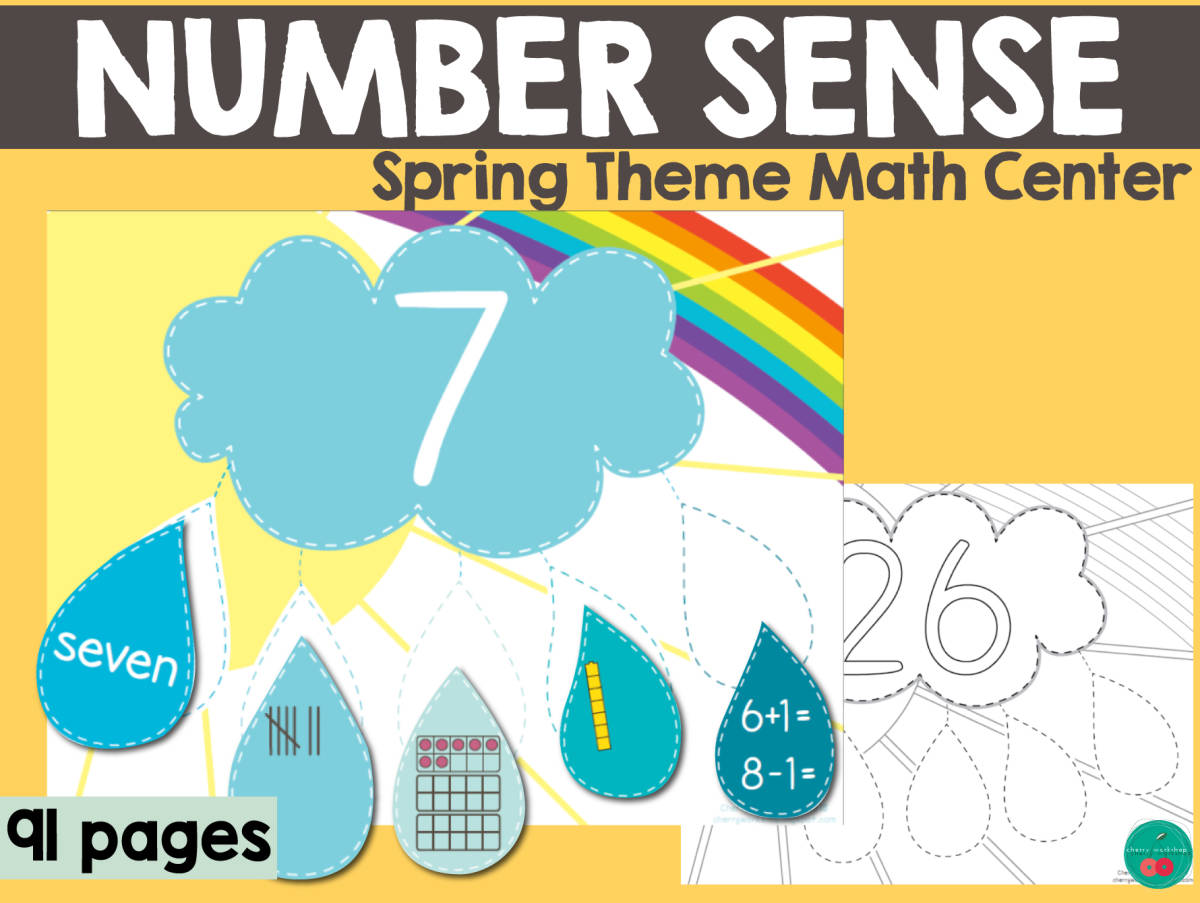 An educational teaching resource from Cherry Workshop entitled Spring Number Sense downloadable at Teach Simple.