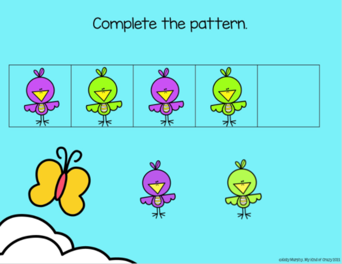 An educational teaching resource from My Kind of Crazy entitled Spring Patterns AB ABB Google Slides - Distance Learning downloadable at Teach Simple.