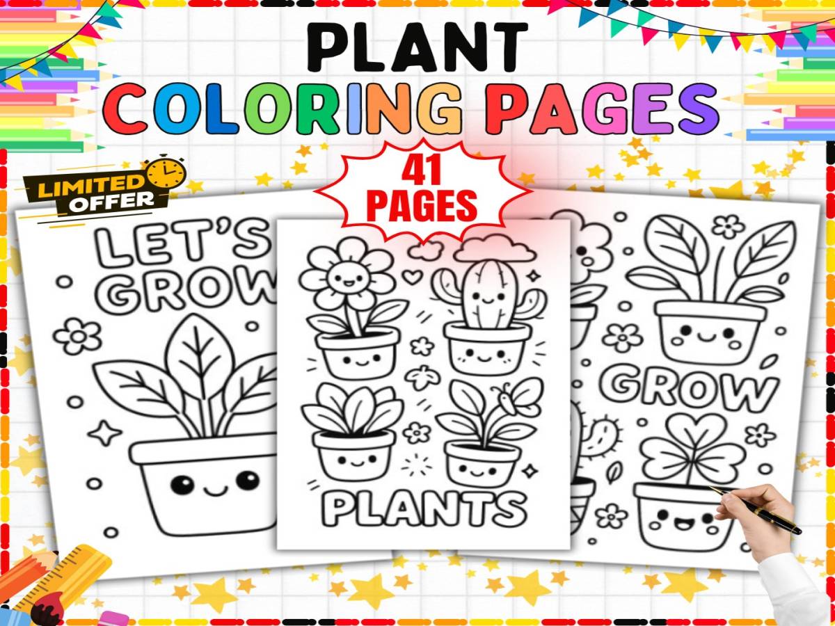 An educational teaching resource from from Tetcher to you entitled Spring Season Coloring Pages - 41 Printable Art Activity Sheets K-5 downloadable at Teach Simple.