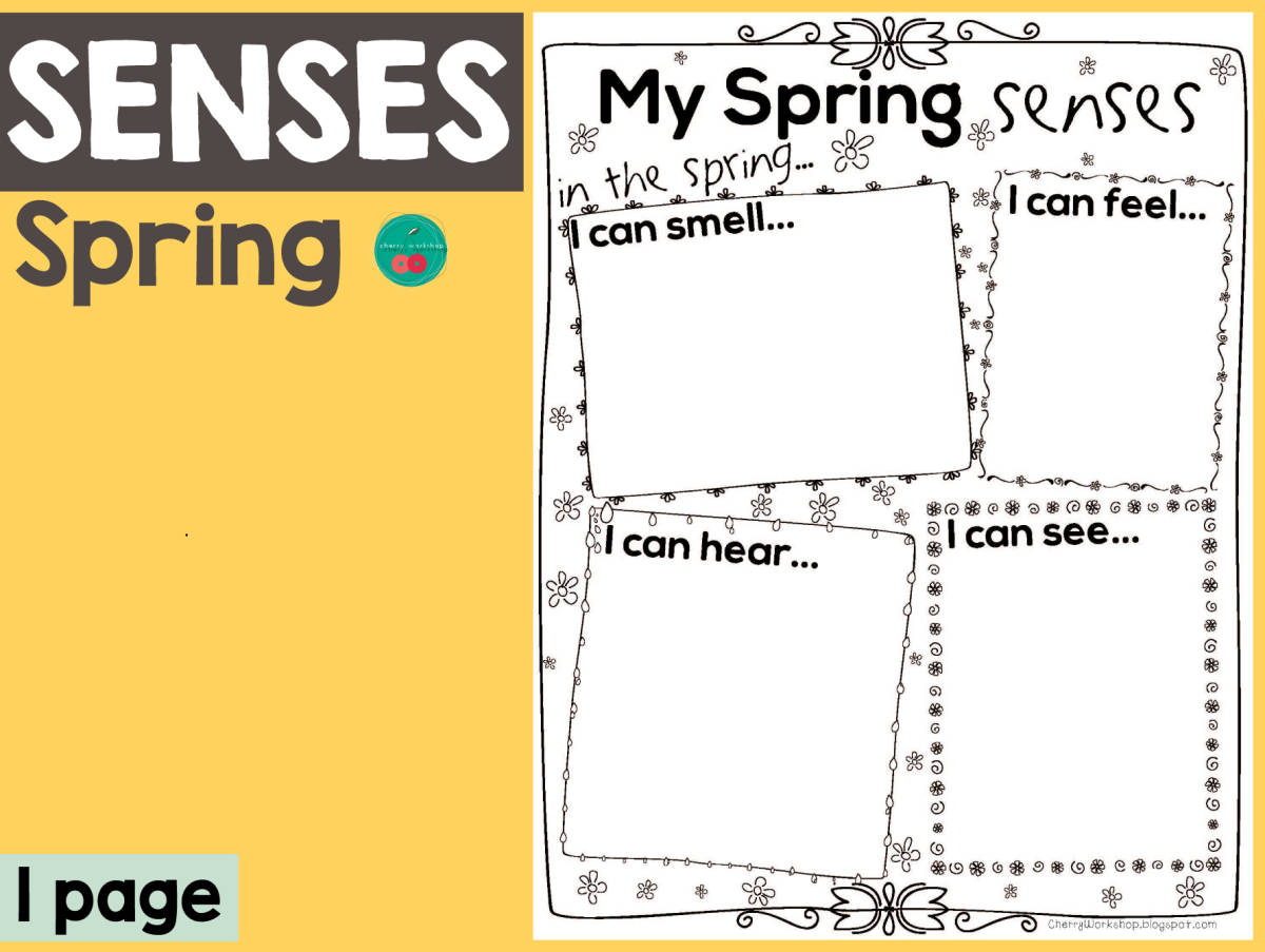 An educational teaching resource from Cherry Workshop entitled Spring Senses downloadable at Teach Simple.