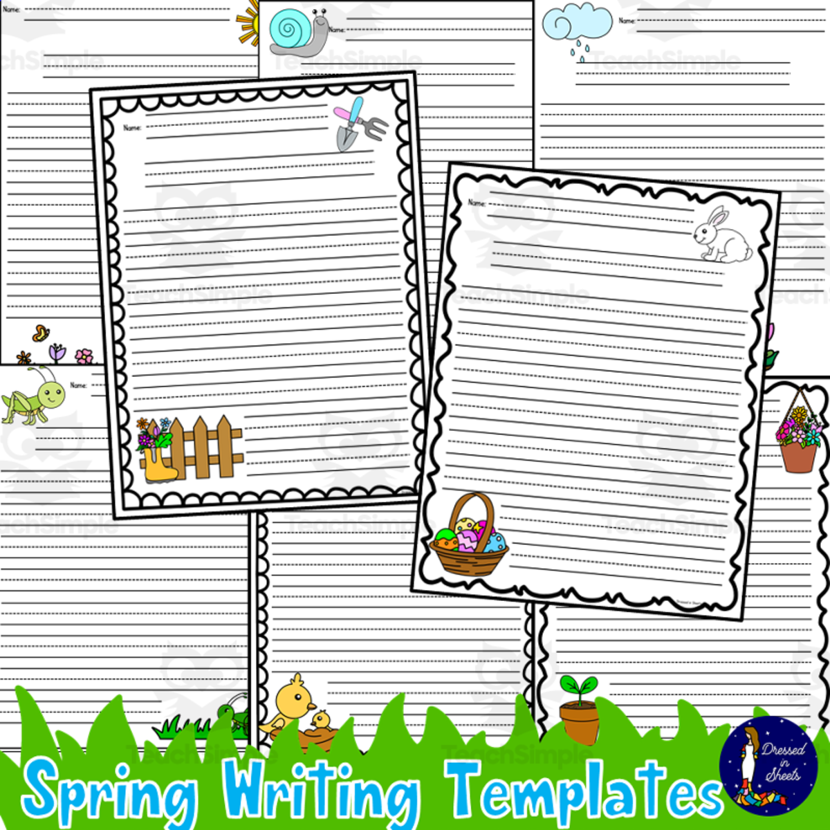 An educational teaching resource from Soumara Siddiqui entitled Spring Writing Templates downloadable at Teach Simple.