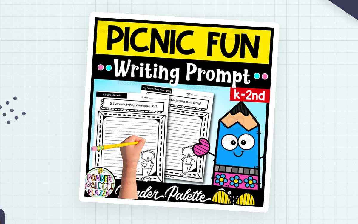 An educational teaching resource from Ponder Palette Plazza entitled Springtime Picnic Fun - Writing Prompt downloadable at Teach Simple.
