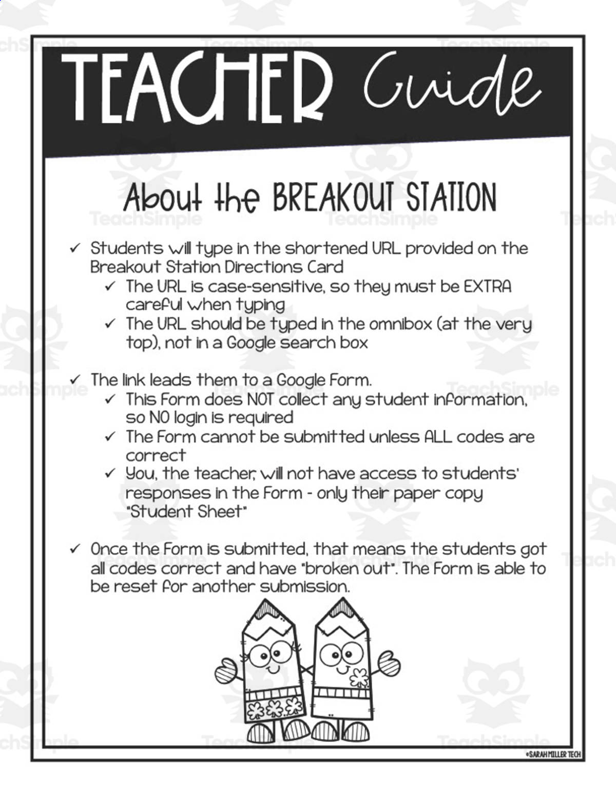 An educational teaching resource from Sarah Miller Tech entitled St. Patrick's Day Escape Room downloadable at Teach Simple.