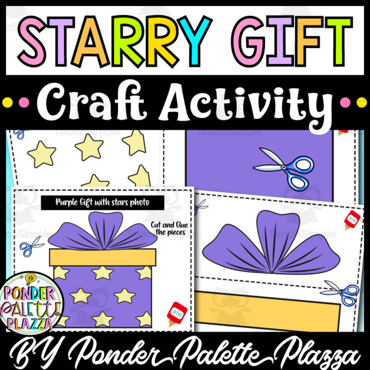 An educational teaching resource from Ponder Palette Plazza entitled Starry Gift: Craft Activity downloadable at Teach Simple.
