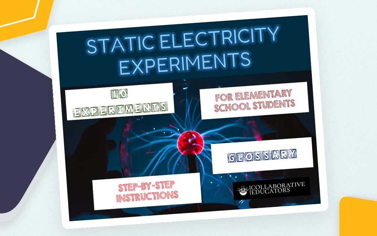 An educational teaching resource from Bright Classroom Ideas Marketplace entitled Static Electricity Experiments with Household Items downloadable at Teach Simple.