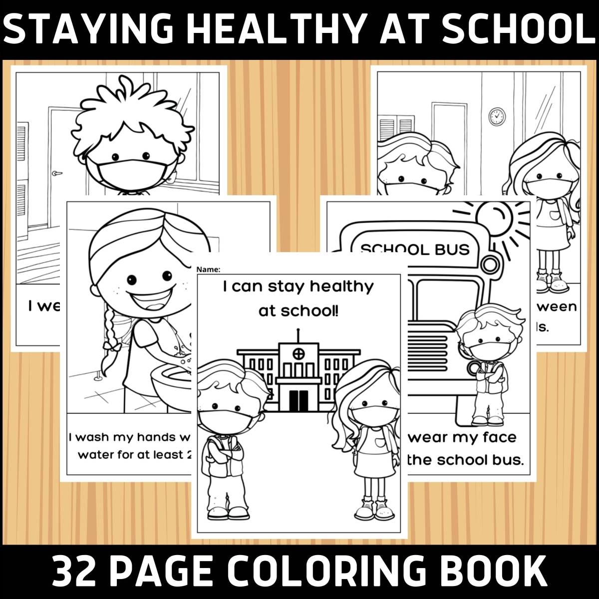 An educational teaching resource from Classy Classroom VIP entitled Staying Healthy At School Covid-19 Coloring Book downloadable at Teach Simple.