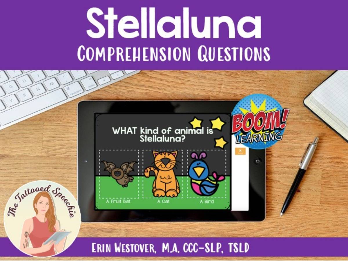 An educational teaching resource from The Tattooed Speechie entitled Stellaluna: WH- Questions - BOOM Cards downloadable at Teach Simple.