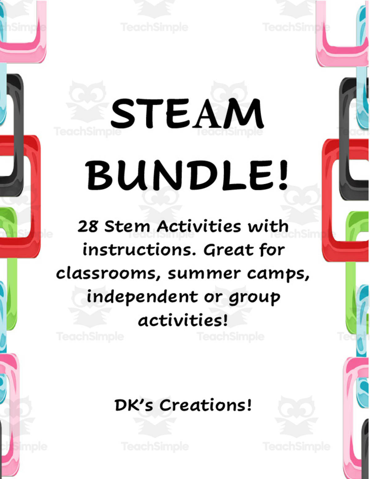An educational teaching resource from DK's Creations entitled STEM Activity Packet downloadable at Teach Simple.