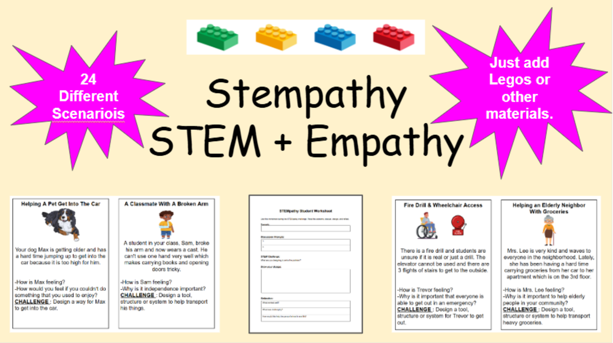 An educational teaching resource from Jennifer Moyer Taylor entitled Stempathy Scenarios & Worksheet downloadable at Teach Simple.