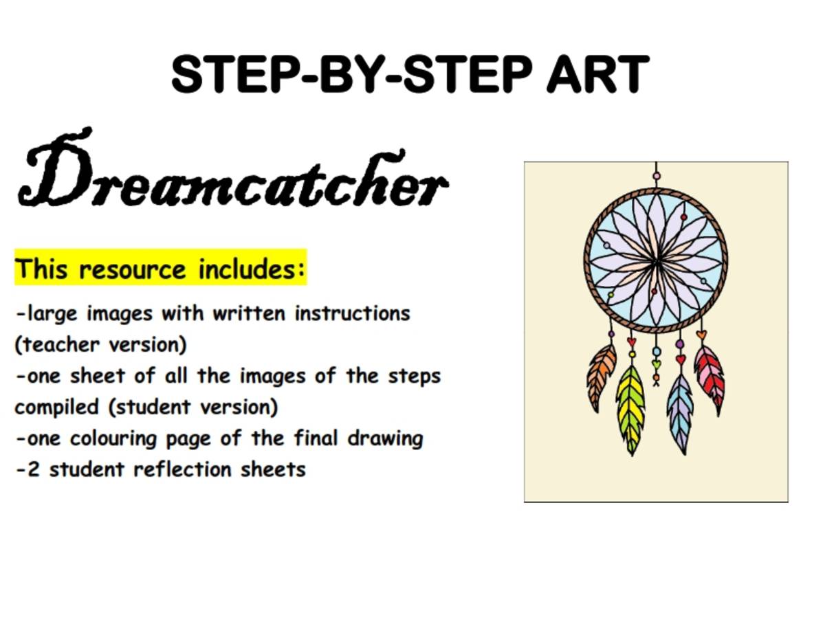 An educational teaching resource from Brave Education entitled Step-By-Step Art: Dreamcatcher downloadable at Teach Simple.