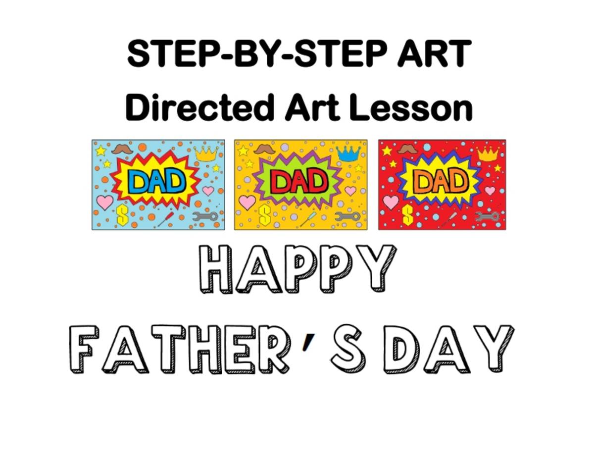 An educational teaching resource from Brave Education entitled Step-By-Step Art: Happy Father's Day Card downloadable at Teach Simple.