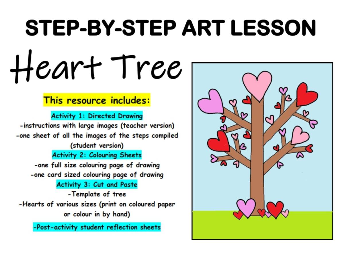 An educational teaching resource from Brave Education entitled Step-By-Step Art: Heart Tree downloadable at Teach Simple.