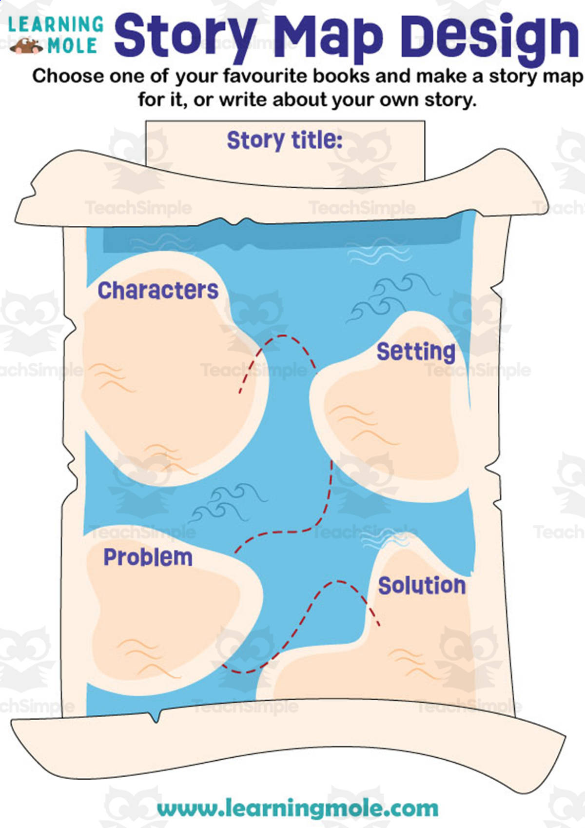 An educational teaching resource from Educational Voice entitled Story Map Design Activity downloadable at Teach Simple.