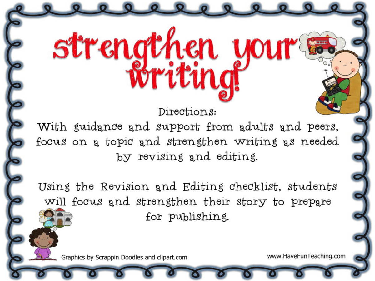 An educational teaching resource from Have Fun Teaching entitled Strengthen Your Writing Activity downloadable at Teach Simple.