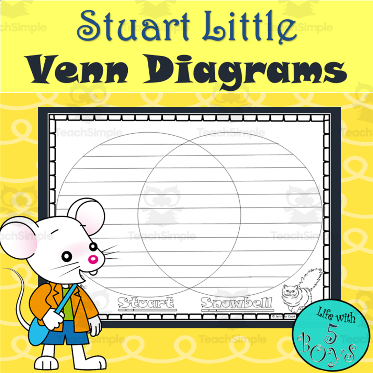 An educational teaching resource from Life with 5 Boys entitled Stuart Little Activity Compare Characters downloadable at Teach Simple.