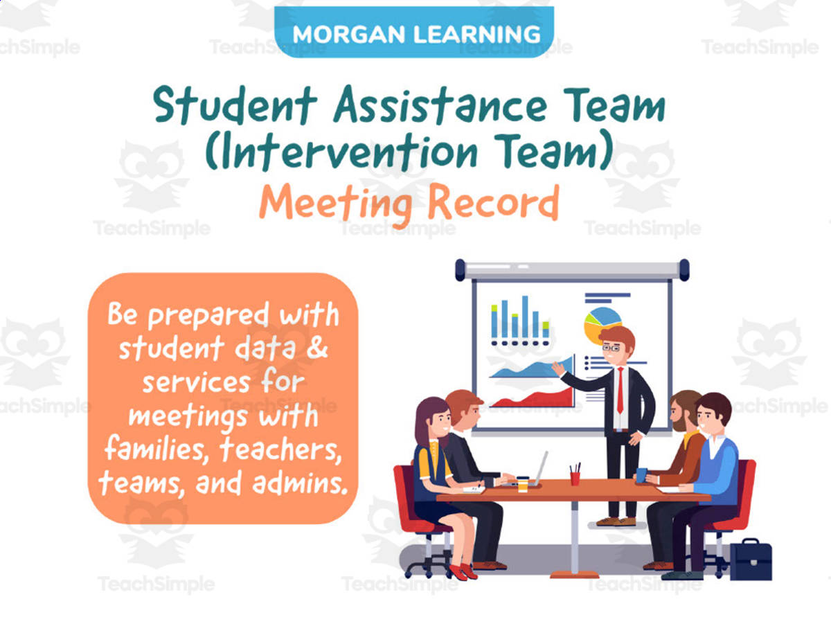 An educational teaching resource from Morgan Learning entitled Student Assistance Team Meeting Record downloadable at Teach Simple.