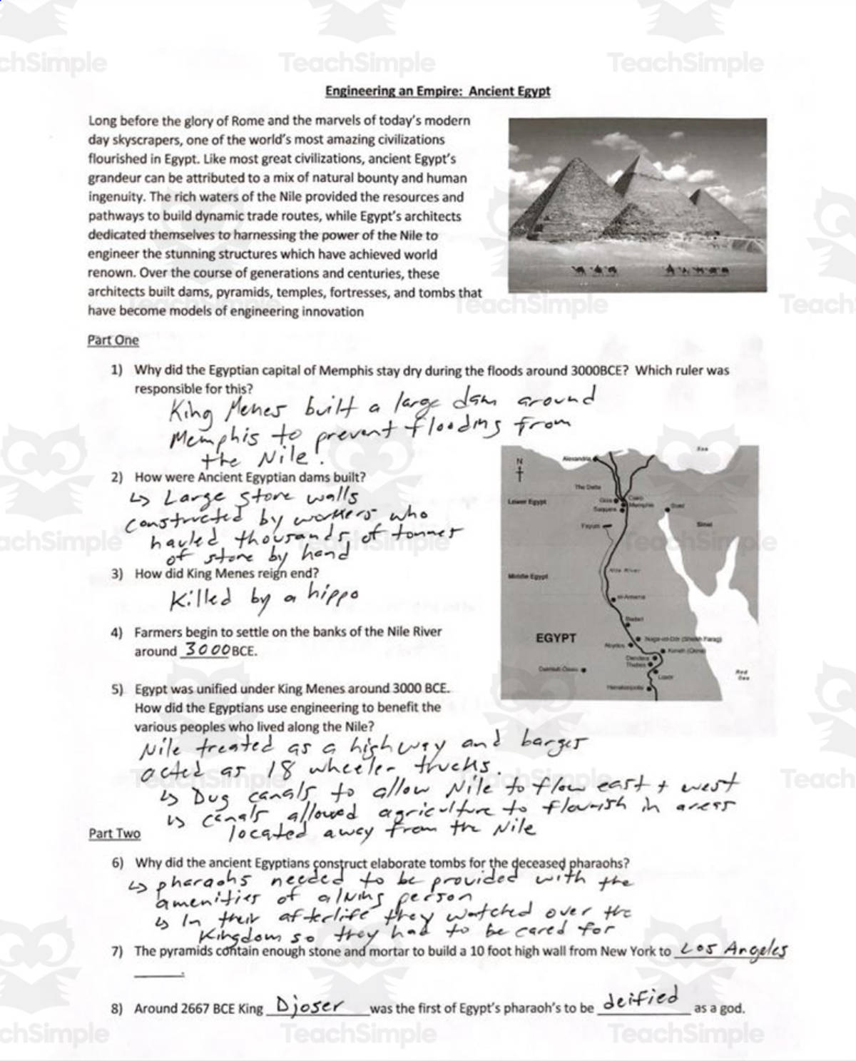 An educational teaching resource from High School Economics and History entitled Study of Engineering an Empire Documentary downloadable at Teach Simple.